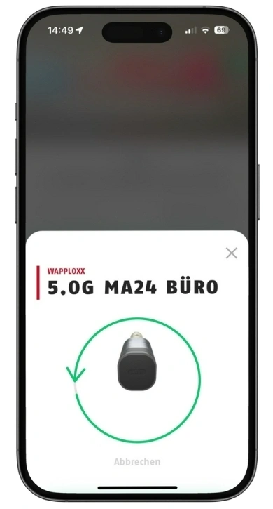Smartphone-App ermöglicht aufschließen von elektronischen Türschlösser einer Schließanlage